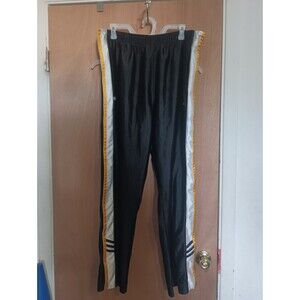 Vintage Adidas Pants Mens Breakaway Tearaway Black Yellow Basketball Y2K 90s -XL